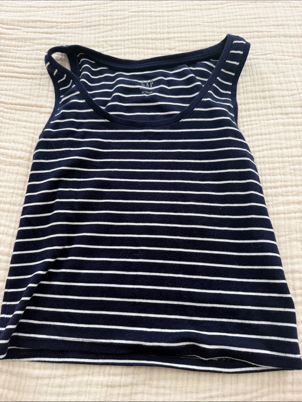 GAP Navy and White Striped Tank Top